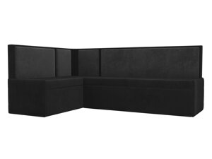 Кухонный угловой диван Кристина левый угол | черный | серый