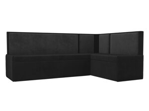 Кухонный угловой диван Кристина правый угол | черный | серый