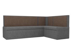 Кухонный угловой диван Кристина правый угол | Серый | Коричневый