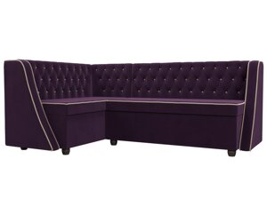 Кухонный угловой диван Лофт левый угол | фиолетовый | бежевый