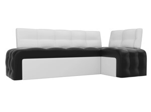 Кухонный угловой диван Люксор | Черный | Белый