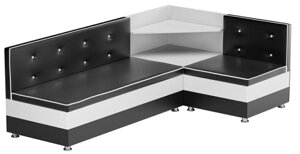 Кухонный угловой диван Милан | Черный | Белый