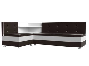 Кухонный угловой диван Милан левый угол | коричневый | белый