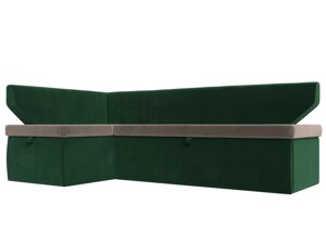 Кухонный угловой диван Омура левый угол | Коричневый | Зеленый