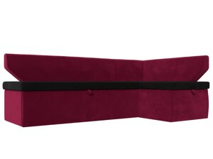 Кухонный угловой диван Омура правый угол | Черный | Бордовый