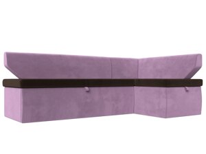 Кухонный угловой диван Омура правый угол | Коричневый | Сиреневый
