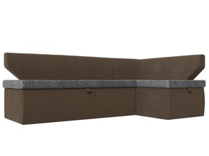Кухонный угловой диван Омура правый угол | Серый | коричневый
