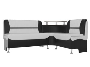 Кухонный угловой диван Сидней | Белый | Черный