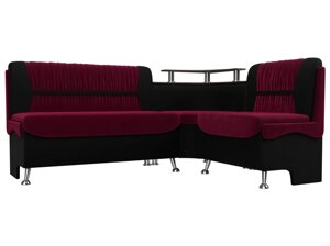 Кухонный угловой диван Сидней | Бордовый | Черный