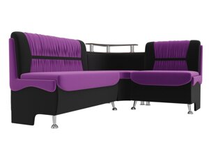 Кухонный угловой диван Сидней | Фиолетовый | Черный