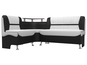 Кухонный угловой диван Сидней левый угол | Белый | Черный