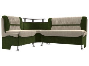 Кухонный угловой диван Сидней левый угол | бежевый | зеленый
