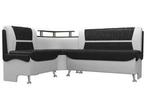 Кухонный угловой диван Сидней левый угол | Черный | Белый