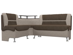 Кухонный угловой диван Сидней левый угол | Коричневый | Бежевый