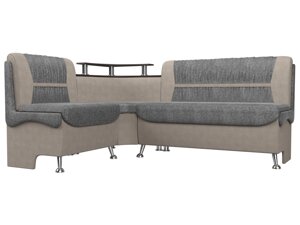 Кухонный угловой диван Сидней левый угол | серый | бежевый