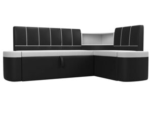 Кухонный угловой диван Тефида | Белый | Черный