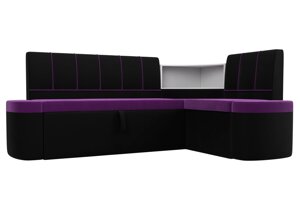 Кухонный угловой диван Тефида | Фиолетовый | Черный