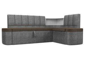 Кухонный угловой диван Тефида | коричневый | Серый