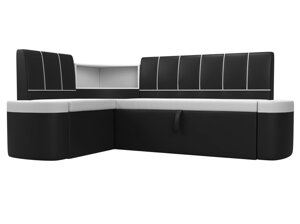 Кухонный угловой диван Тефида левый угол | Белый | Черный