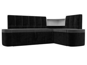 Кухонный угловой диван Тефида | Серый | черный