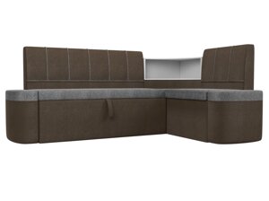 Кухонный угловой диван Тефида | Серый | коричневый