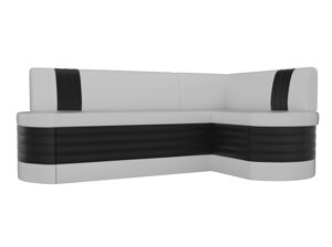 Кухонный угловой диван Токио | Белый | Черный