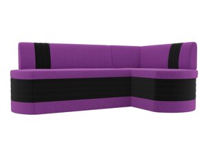 Кухонный угловой диван Токио | Фиолетовый | Черный