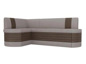 Кухонный угловой диван Токио левый угол | бежевый | коричневый