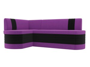 Кухонный угловой диван Токио левый угол | Фиолетовый | Черный