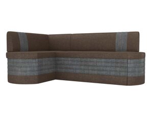 Кухонный угловой диван Токио левый угол | коричневый | Серый
