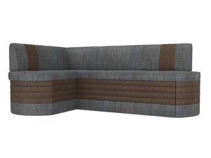 Кухонный угловой диван Токио левый угол | Серый | коричневый
