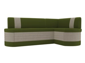 Кухонный угловой диван Токио | Зеленый | Бежевый