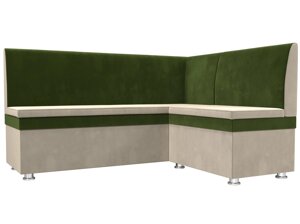 Кухонный угловой диван Уют | бежевый | зеленый