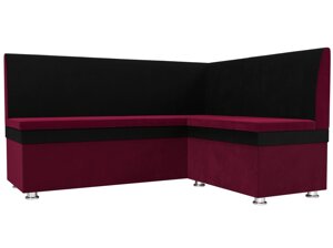 Кухонный угловой диван Уют | Бордовый | Черный