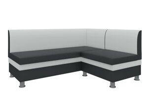 Кухонный угловой диван Уют | Черный | Белый