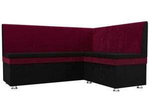 Кухонный угловой диван Уют | Черный | Бордовый