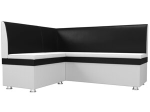 Кухонный угловой диван Уют левый угол | Белый | Черный