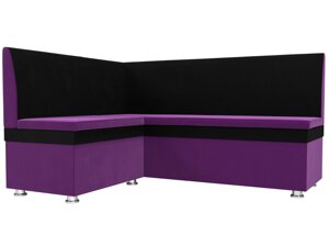 Кухонный угловой диван Уют левый угол | Фиолетовый | Черный