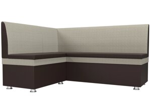 Кухонный угловой диван Уют левый угол | Коричневый | корфу 02