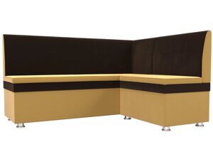 Кухонный угловой диван Уют | Желтый | коричневый