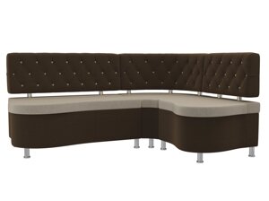 Кухонный угловой диван Вегас | бежевый | коричневый