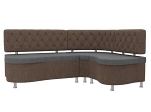 Кухонный угловой диван Вегас | Серый | коричневый