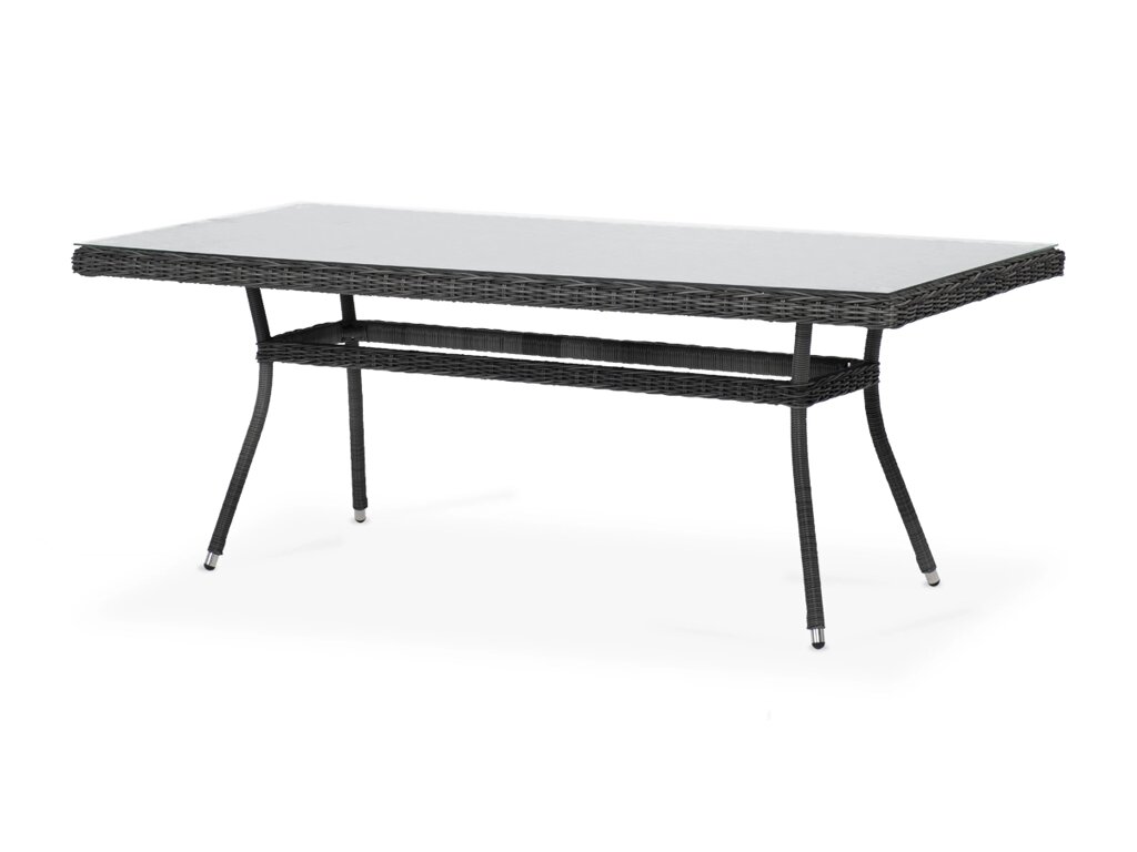 "Латте" плетеный стол из искусственного ротанга 200х90см, цвет графит от компании M-Lion мебель - фото 1