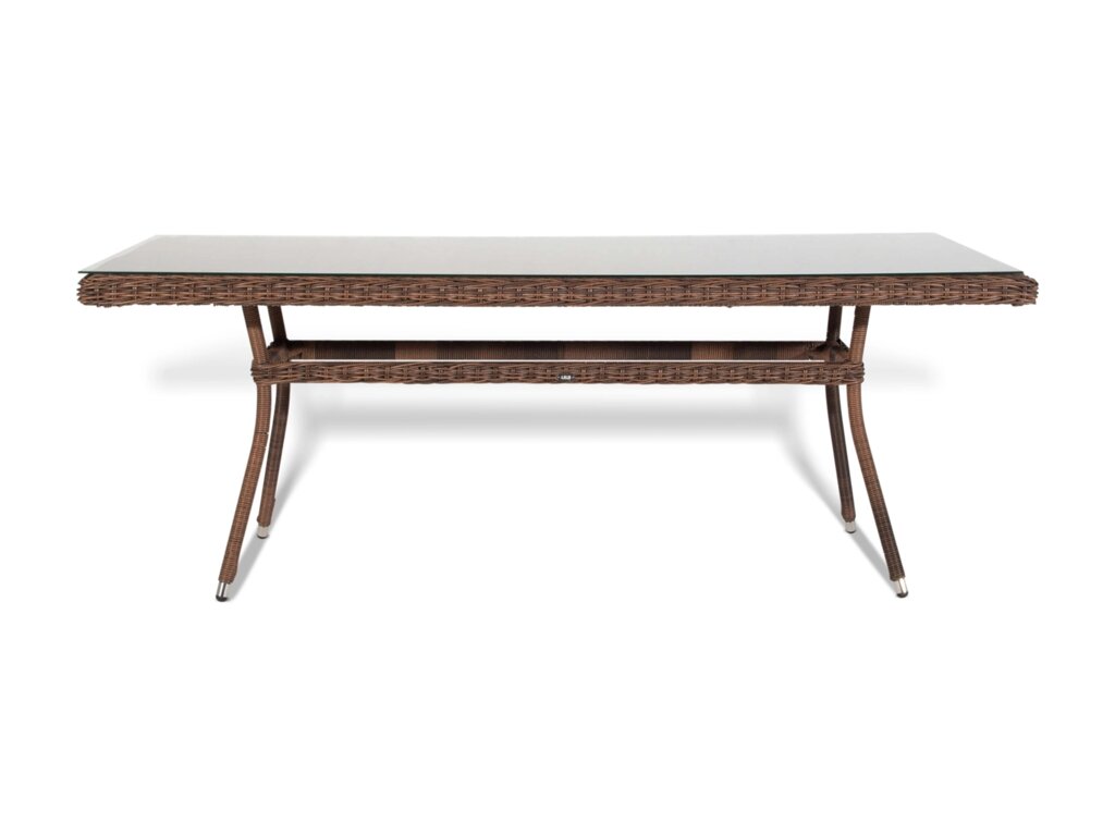 "Латте" плетеный стол из искусственного ротанга 200х90см, цвет коричневый от компании M-Lion мебель - фото 1