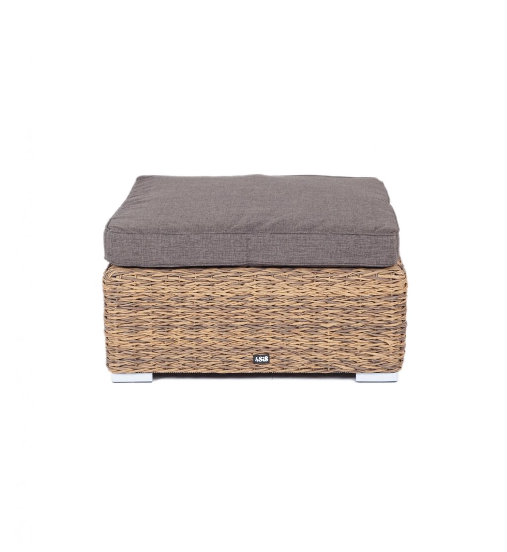 "Лунго" плетеная оттоманка с подушкой (гиацинт), цвет коричневый от компании M-Lion мебель - фото 1