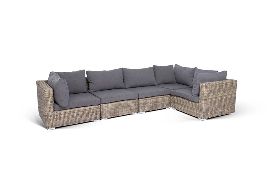 "Лунго" трансформирующийся диван из искусственного ротанга, цвет соломенный от компании M-Lion мебель - фото 1
