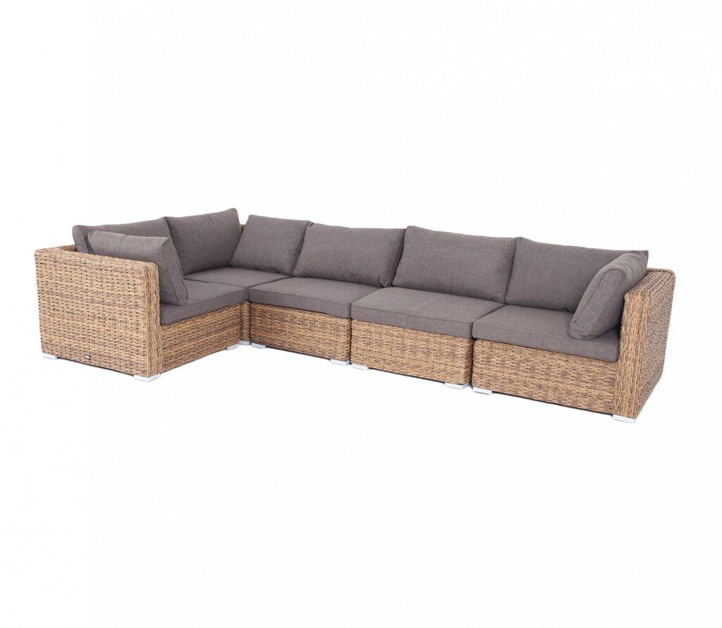 "Лунго" трансформирующийся диван из искусственного ротанга (гиацинт), цвет соломенный от компании M-Lion мебель - фото 1