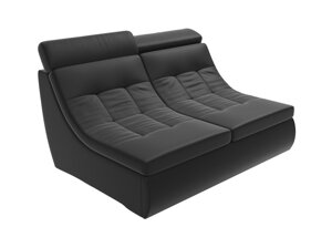 Модуль Холидей Люкс раскладной диван, экокожа, черный