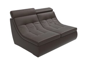 Модуль Холидей Люкс раскладной диван, экокожа, коричневый