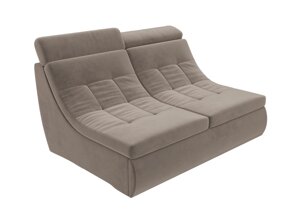 Модуль Холидей Люкс раскладной диван, велюр, коричневый